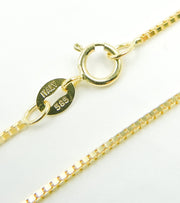 14K Solid Gold Link Box Chain
